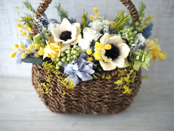 感謝の気持ちを伝える Flower basket pine flower -mimosa- 5枚目の画像