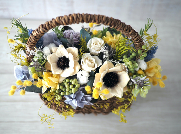 感謝の気持ちを伝える Flower basket pine flower -mimosa- 6枚目の画像