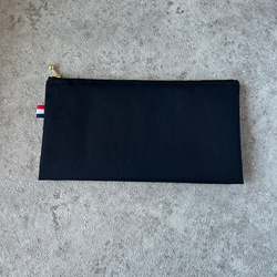 新作・折りマチポーチ　20cmファスナー  ブラック 1枚目の画像