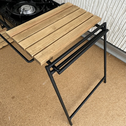 フラットバーナ－テーブルアイアンigtテーブル ラスティックパイン色 7枚目の画像