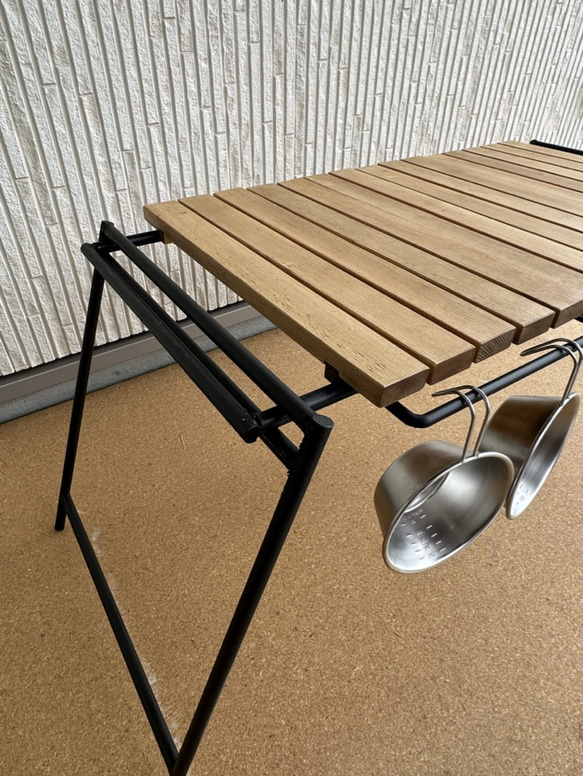 フラットバーナ－テーブルアイアンigtテーブル ラスティックパイン色 14枚目の画像