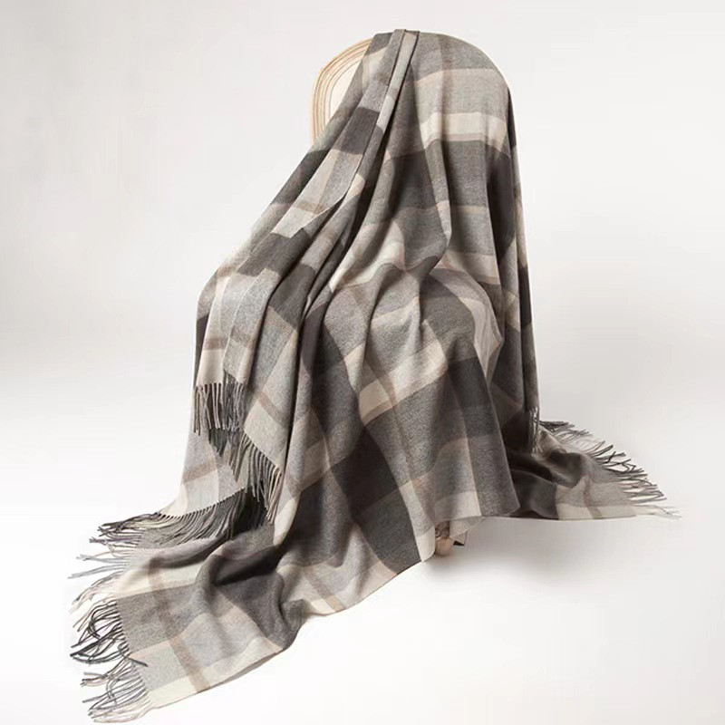 上質ウール ランケット ひざ掛け 毛布 ソファカバー ブランケット ウールの膝掛け ウール100% 内モンゴル製 極暖