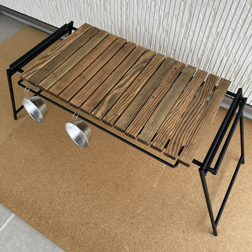 フラットバーナ－テーブルアイアンigtテーブル ジャコビーン色 ロー  