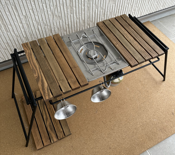 フラットバーナ－テーブルアイアンigtテーブル ジャコビーン色