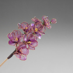 ストックの花（紫）簪・髪飾り　一本挿し 6枚目の画像