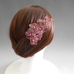 ストックの花（紫）簪・髪飾り　一本挿し 11枚目の画像
