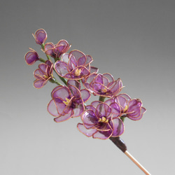 ストックの花（紫）簪・髪飾り　一本挿し 7枚目の画像