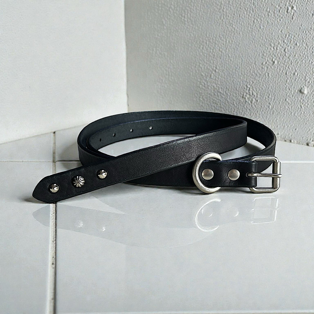 ナローベルト　スタッズベルト　栃木レザーベルト　本革ベルト　細ベルト　ロングベルト　【Nje-bt19-3CA】