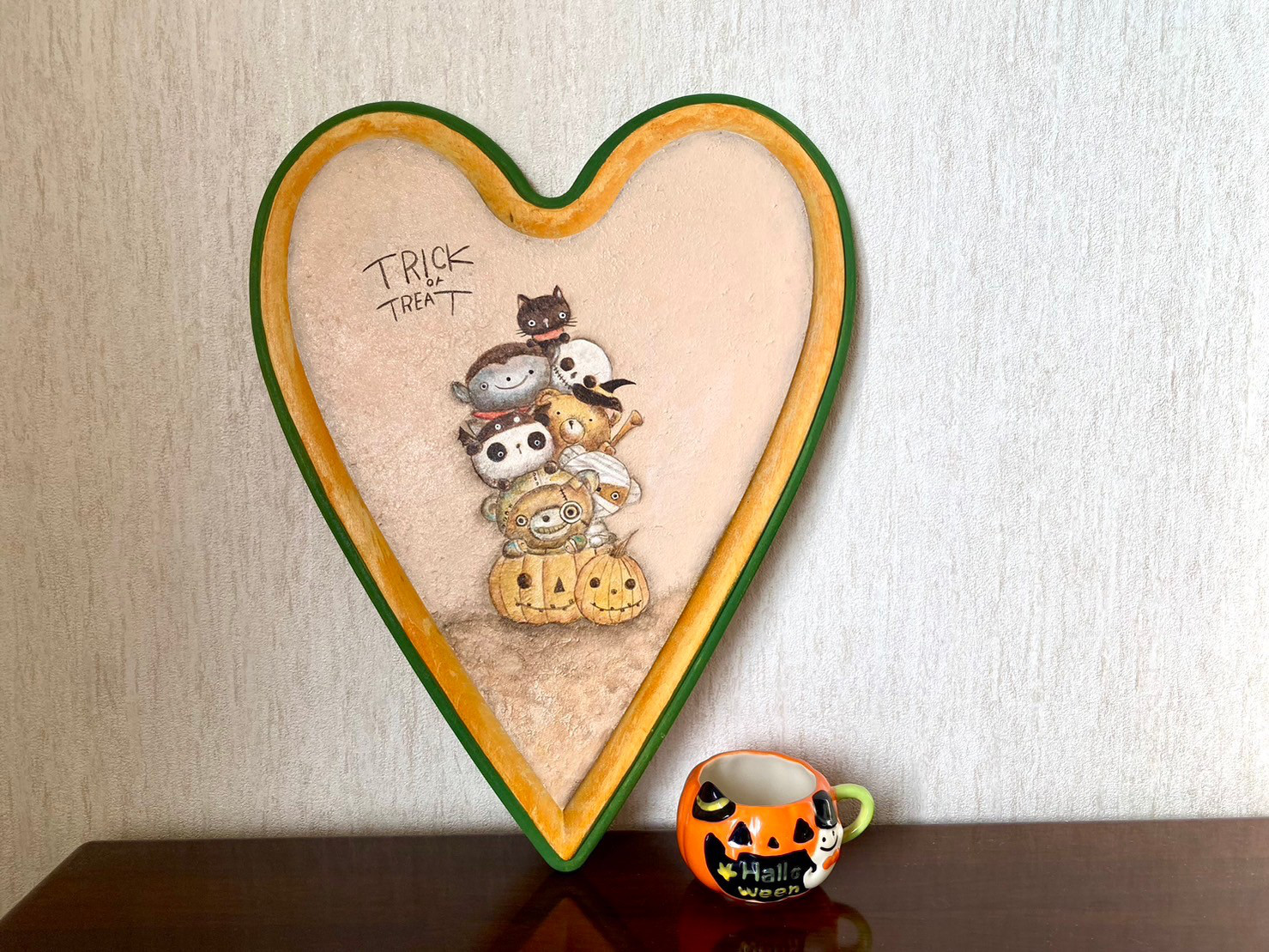 【トールペイント】ち手描きハロウィンプレート Happy Halloween! ハロウィンプレート🎃 トールペイント