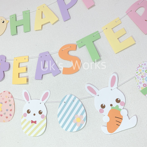 イースターガーランド 春の飾り イースターエッグ 4月飾り 雑貨