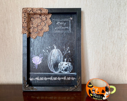トールペイント】ち手描きハロウィンプレート やわ