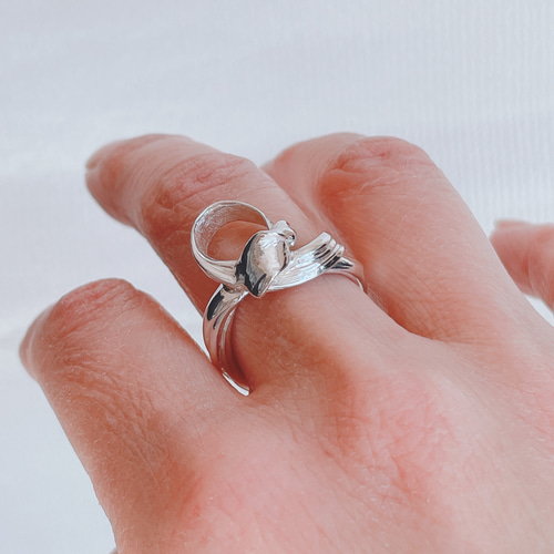 リボンデザインリング 蜜蝋ジュエリー silver 指輪・リング