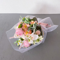 【母の日早割♪】ラナンキュラスのインテリアブーケ　アーティフィシャルフラワー　造花　造花ブーケ　花束　プレゼント　ピンク 7枚目の画像