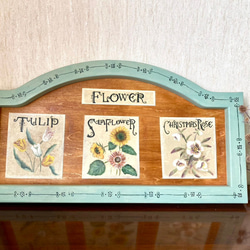 トールペイント：お花のプレート タペストリー オーナメント 花