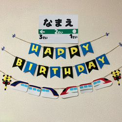 ガーランド】誕生日 バースデー 新幹線 のぞみ×こまち 名入れ 壁面飾り