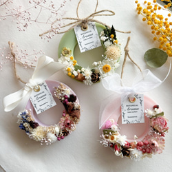 一点物】お花のリース ✿*:・ﾟ アロマワックスサシェ / 季節のお花を