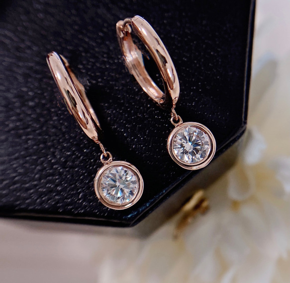天然ダイヤモンドピアス0.6ct k18 ピアス（フープ） パール