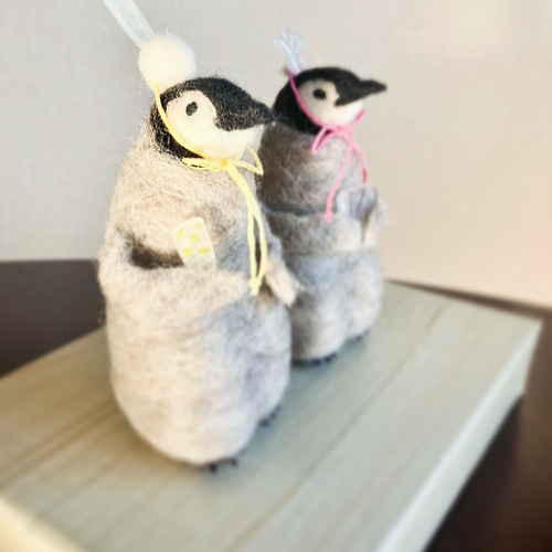 ペンギンの雛の雛人形/ひな祭り/雛飾り 羊毛フェルト ひつじ家さきこ