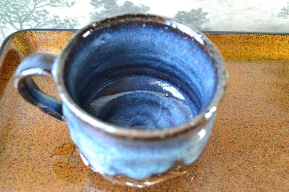 【再入荷！】可愛いコーヒーカップ(コスモブルー)　★萩焼 4枚目の画像