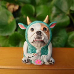 阿吽面シーサー☆パグ その他置物 まりも工房 通販 12379712｜Creema