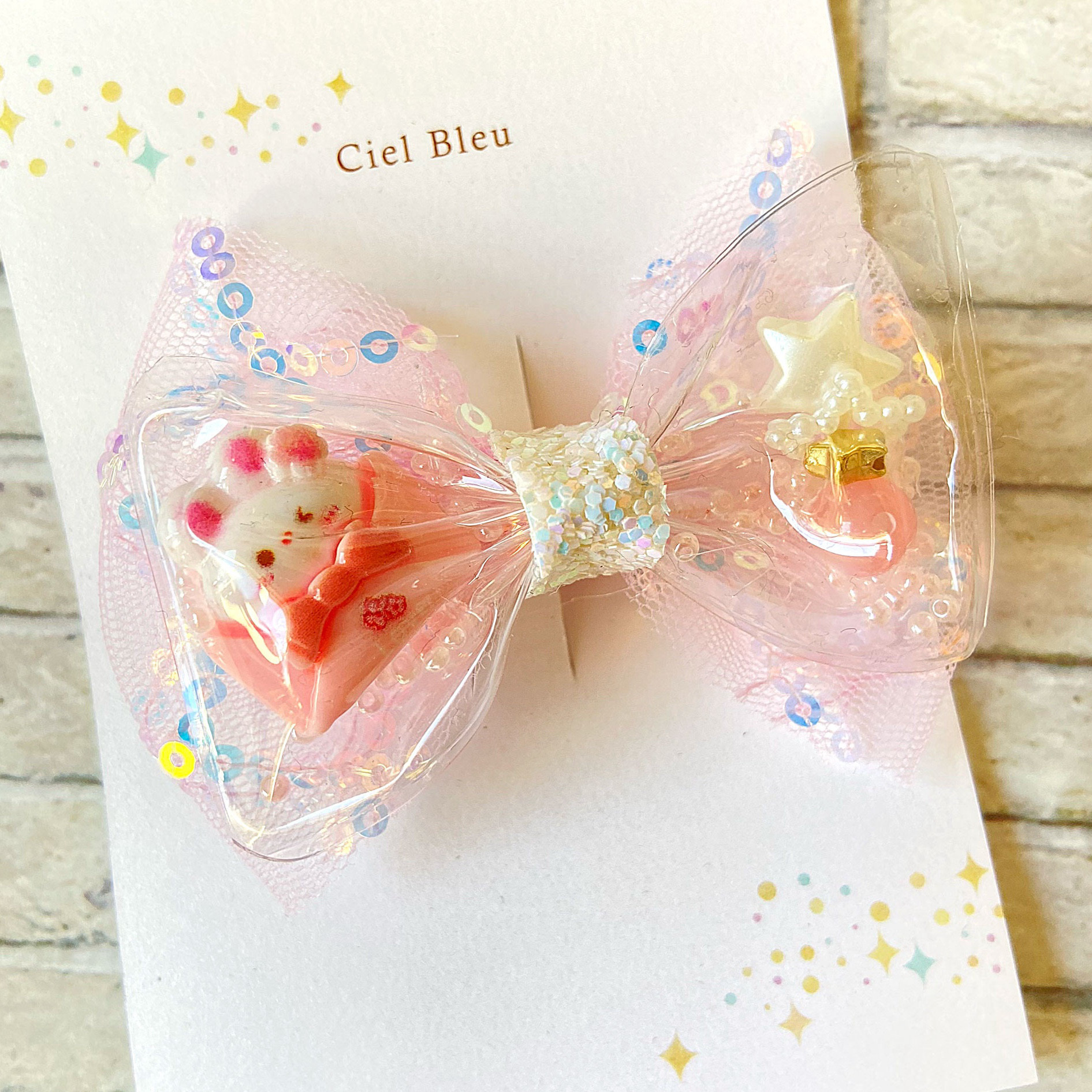 チュールリボン　ヘアクリップ　ブローチ　ピンク ♡ピンクハウス♡