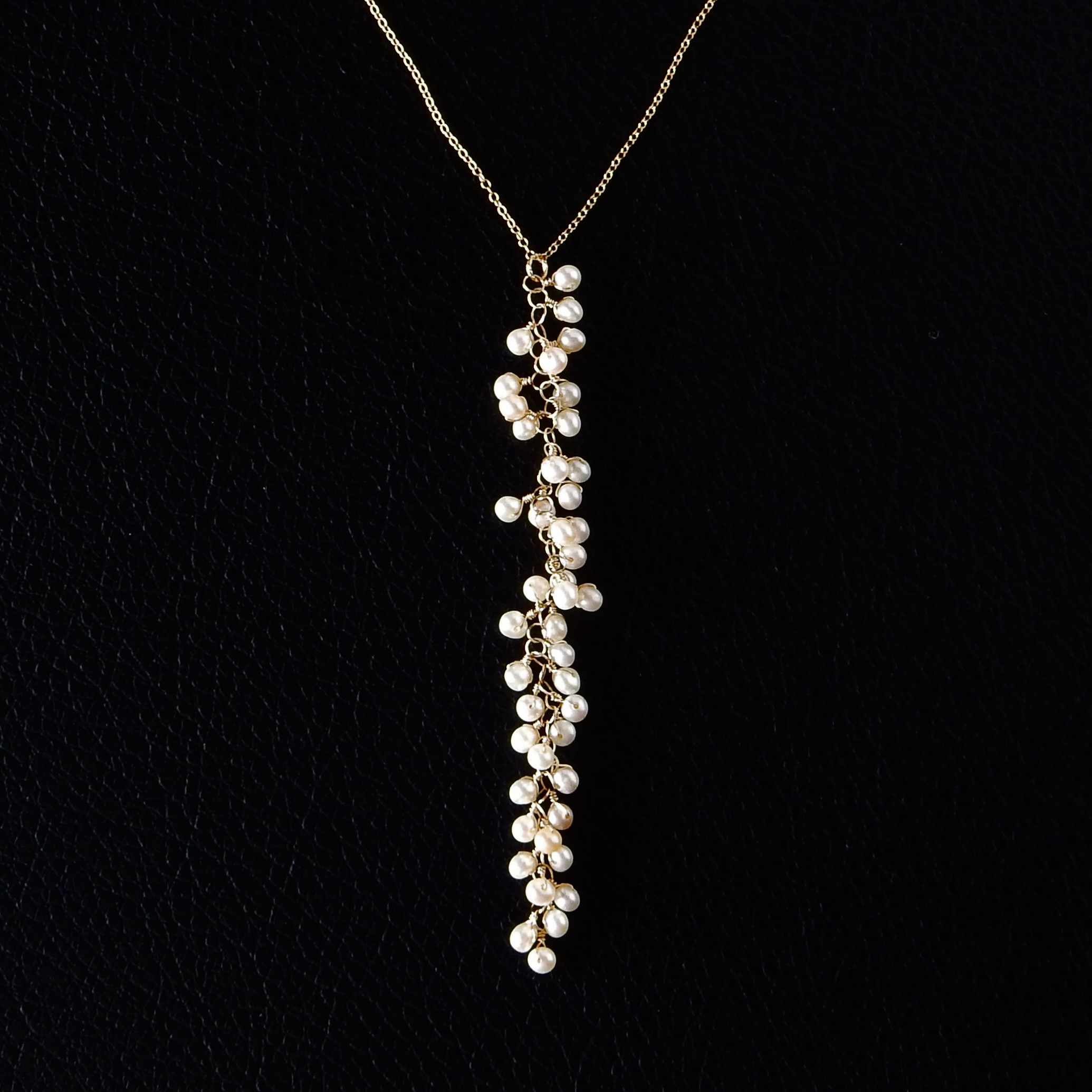 淡水パールゆるシャラネックレス（ストレート）14kgf【1422】