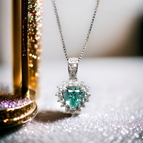 パライバトルマリン　silver925キュービックジルコニア　ペンダントトップ パライバトルマリンsilver925キュービックジルコニアペンダントトップ