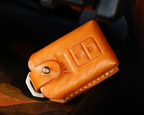 新型ジムニー JB64 JB74用 栃木レザースマートキーカバー（キャメル