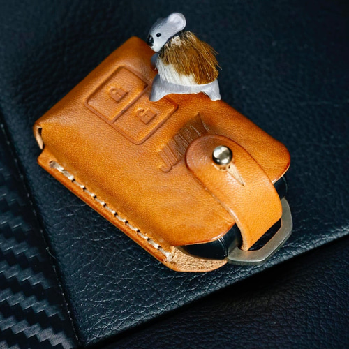 新型ジムニー JB64 JB74用 栃木レザースマートキーカバー（キャメル