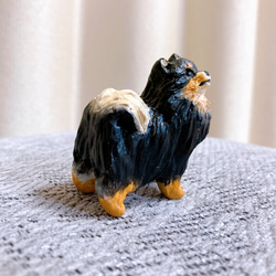 ポメラニアン　ブラックタン　ミニチュア　犬　フィギュア　置物　オブジェ 5枚目の画像