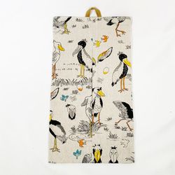 ボックスティッシュケース:ハシビロコウ×ホワイト 5枚目の画像