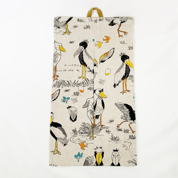 ボックスティッシュケース:ハシビロコウ×ホワイト 5枚目の画像