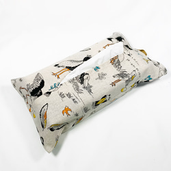 ボックスティッシュケース:ハシビロコウ×ホワイト 2枚目の画像