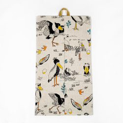 ボックスティッシュケース:ハシビロコウ×ホワイト 1枚目の画像