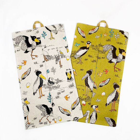 ボックスティッシュケース:ハシビロコウ×ホワイト 7枚目の画像