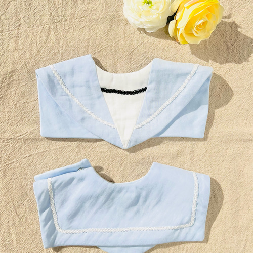 20％OFFセール中！】 セーラースタイ・スカイブルー⭐︎爽やかなつけ襟