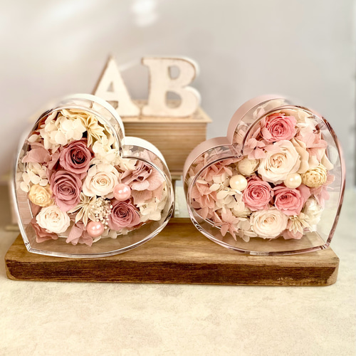 キュート♡なハートのプリザーブドフラワー ピンク ホワイト