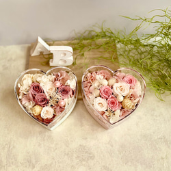 キュート♡なハートのプリザーブドフラワー ピンク ホワイト