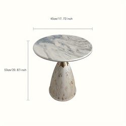 サイドテーブル マーブル模様 メタル装飾 おしゃれ かわいい インテリア 北欧 丸 ベッドサイド テーブル 大理石調 6枚目の画像