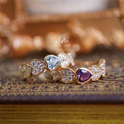 [超希少]14ct ラベンダークオーツ・ブルートパーズ・アメジストリング指輪 超希少]14ct ラベンダークオーツ・ブルートパーズ・アメジストリング