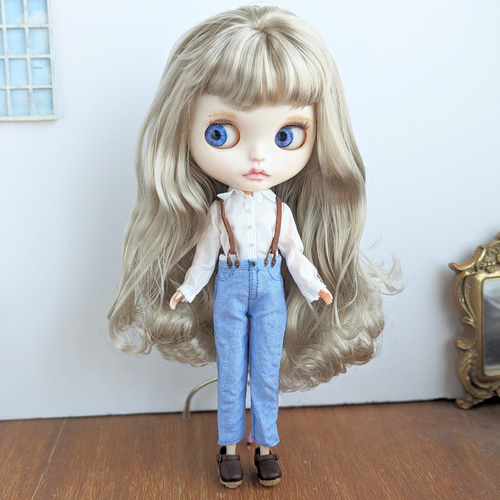 1065※単品※サスペンダー付きブルーのパンツ※ブライスアウト
