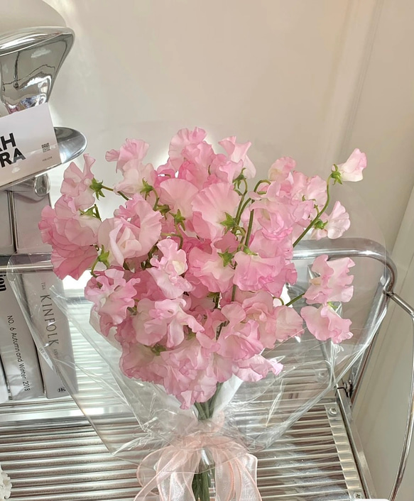 エンドウ豆 生花 かわいい/上品・キレイめ ローズピンク 花/植物