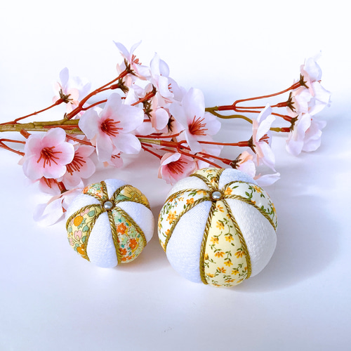 大小2個セット】手毬/和装/ひな祭り/雛祭り/初節句 百日祝い/新年