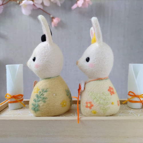 受注制作】桃の節句・お雛様セットA＜箱入り＞☆羊毛フェルト 羊毛