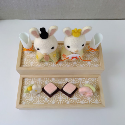 受注制作】桃の節句・お雛様セットA＜箱入り＞☆羊毛フェルト