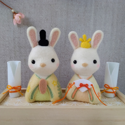 受注制作】桃の節句・お雛様セットA＜箱入り＞☆羊毛フェルト 羊毛