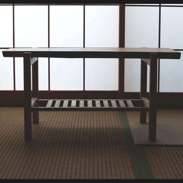 【一点物】ヤマザクラ　一枚板ローテーブル　山桜　無垢材 2枚目の画像