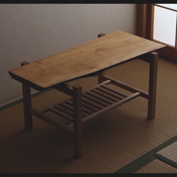 【一点物】ヤマザクラ　一枚板ローテーブル　山桜　無垢材 5枚目の画像