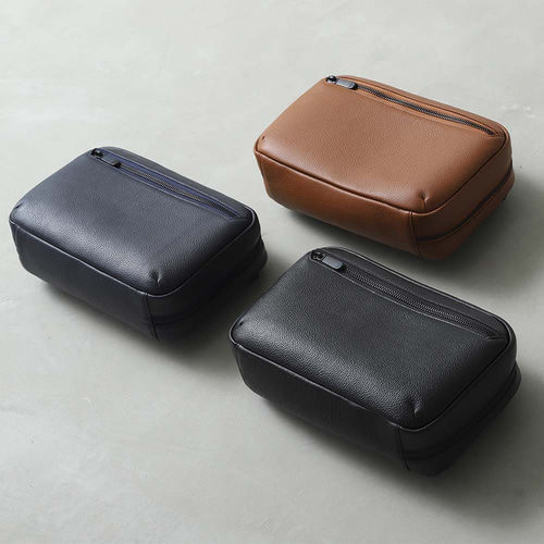 ボックスレザーバッグ　ダークブルー ボックスレザーバッグ ダークブルー