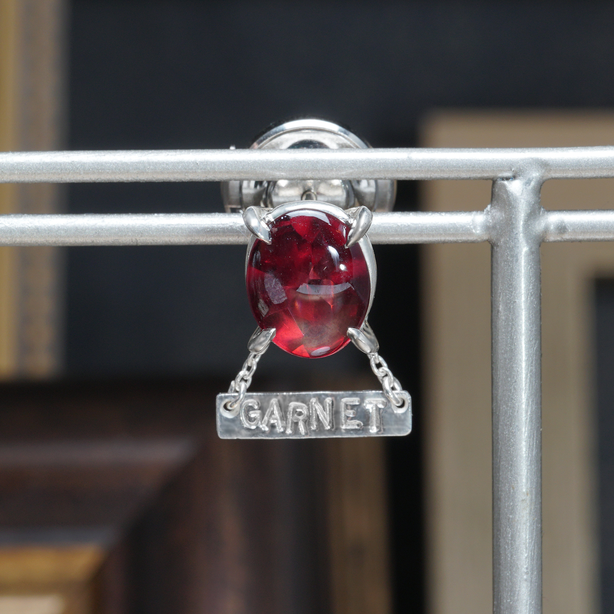 極小博物館 ガーネットピンブローチ 天然石 シルバー
